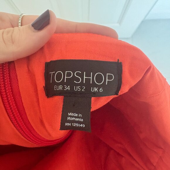 Topshop Red off-the-shoulder Romper - Picture 4 of 4
